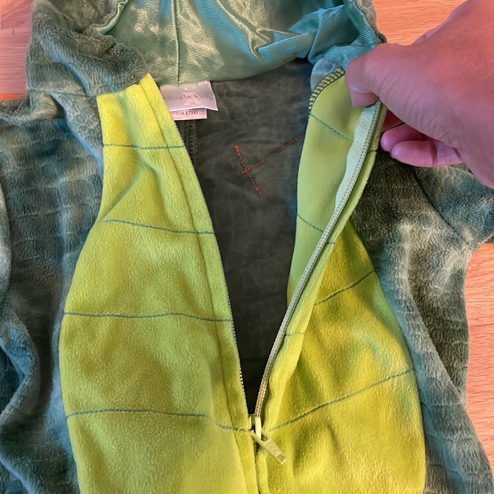 Infant Baby Toddler Green Dinosaur Dragon Costume, full zip, size 12 mo - Picture 7 of 11